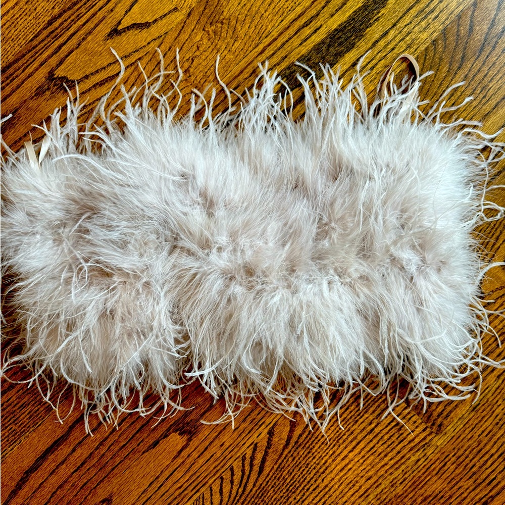 Feather strapless crop top